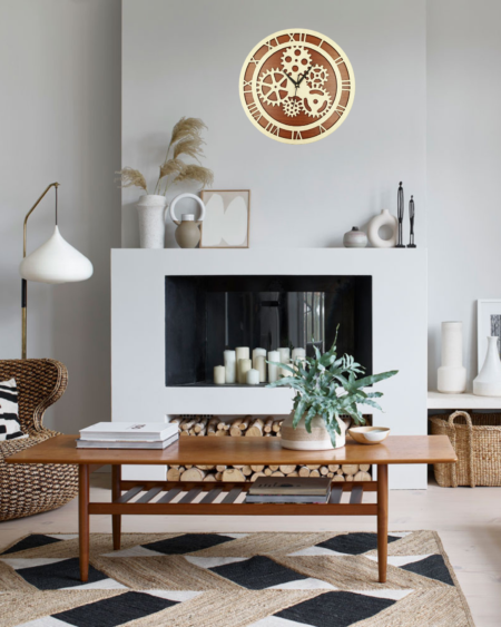 Wooden Silent Non-Ticking Wall Clock for Home Stylish Latest Designer Wall Clock for Home Living Room Bedroom Office Hall